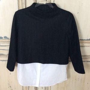 THEORY BLACK Pin stripe blouse